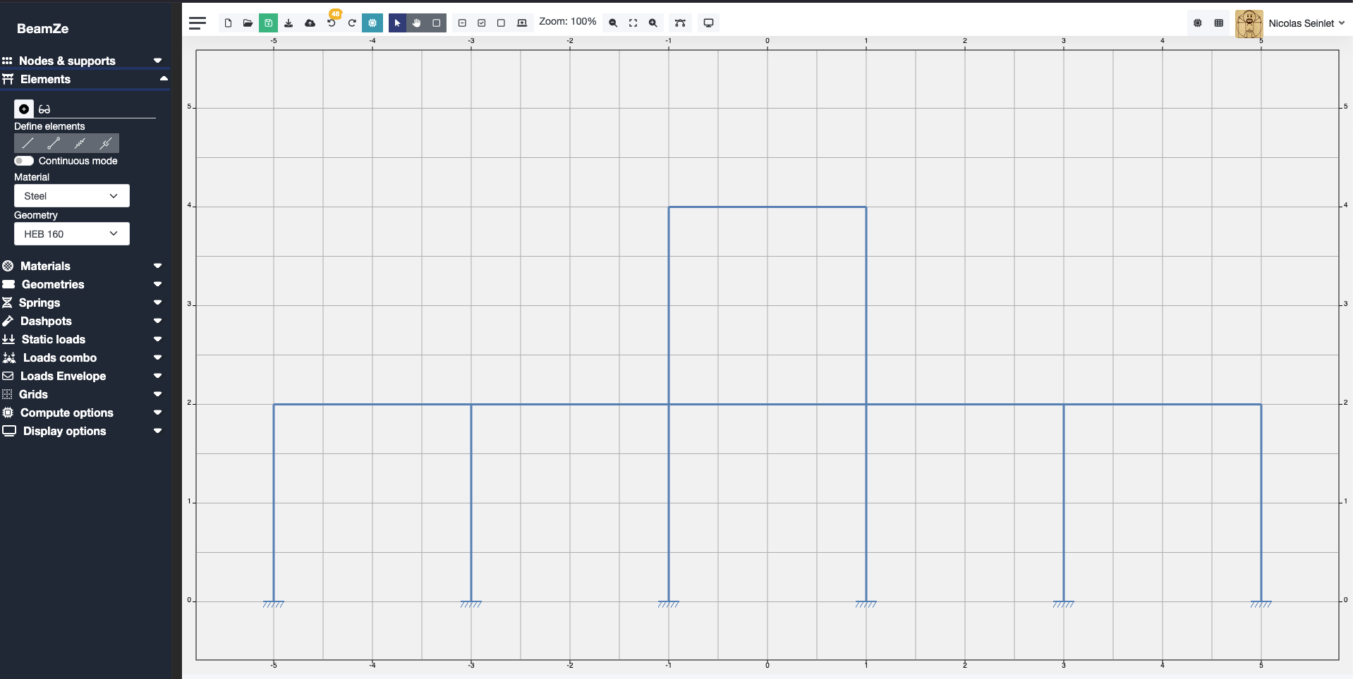 drawing a metallic structure in BeamZe